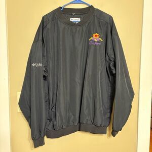 Columbia Crown Royal Unisex Black Embroidered Windbreaker Pullover Extra Large